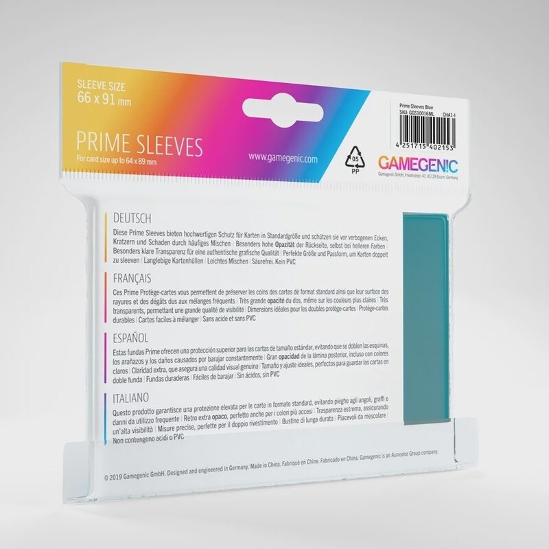 Prime Sleeves: Standard Card Game (66x91mm, Blue)