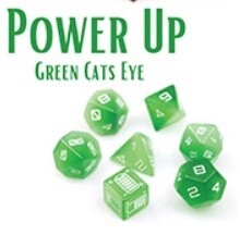 Power Up: Green Cats Eye Dice Set