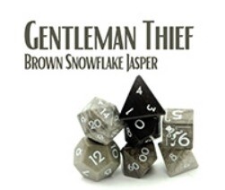 Gentleman Thief: Brown Snowflake Jasper Dice Set