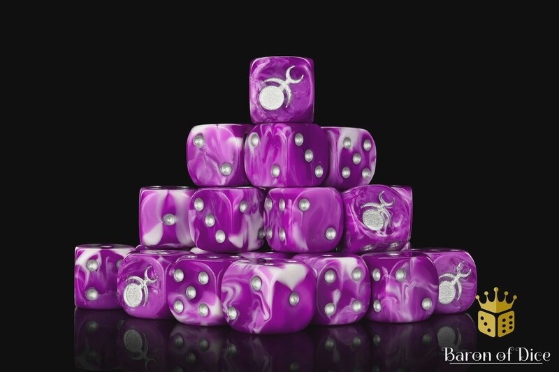 GLUTTONY, SILVER INLAY 16MM DICE
