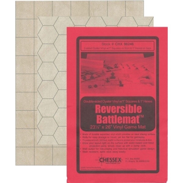 Reversible Battlemat 1" Squares &amp; 1" Hexes