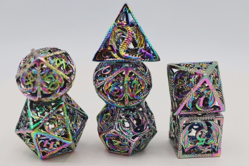 BOUND DRAGON: MYSTIC - HOLLOW METAL RPG DICE SET