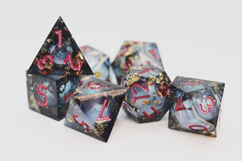Sharp Edge Liquid Core RPG Dice Set - Crystal Asteroid