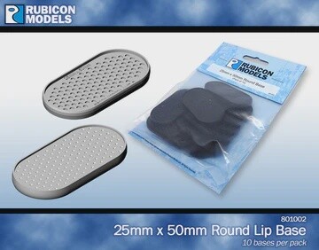 25mm x 50mm Round Edge Bases- - 1 Package of 10 Bases