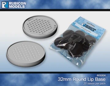 32mm Round Base- 1 Package of 20 Bases