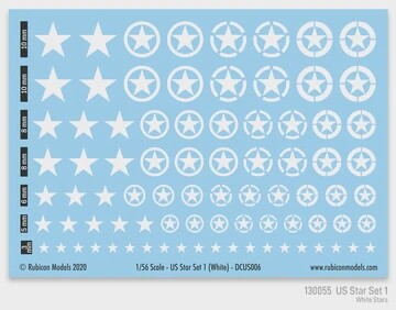 US Star Set 1 (White US Star) Decal Sheet