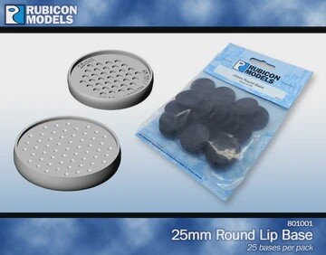 25mm Round Bases- 1 Package of 25 Bases