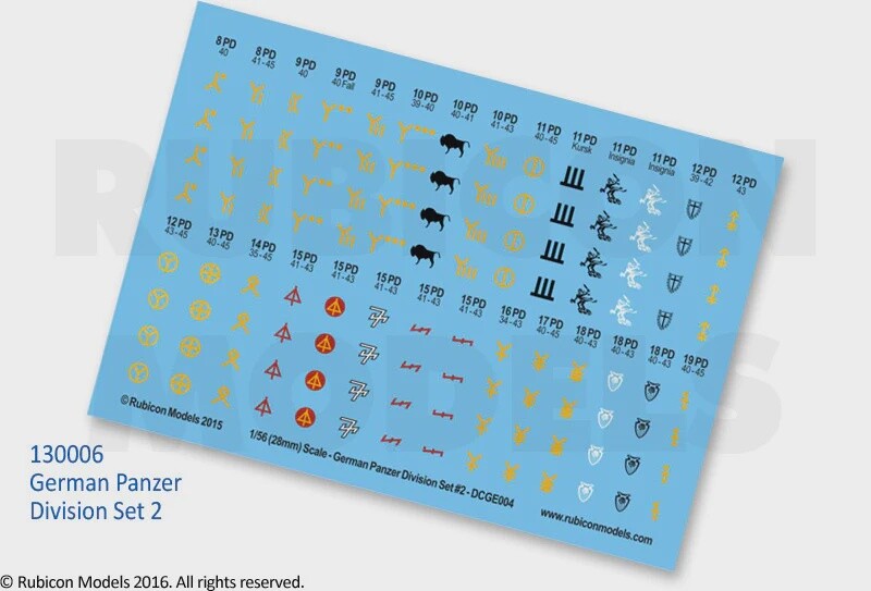 German Panzer Division Set 2 Decal Sheet