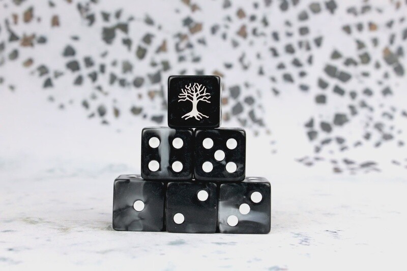 WHITE TREE, SQUARE 16MM DICE