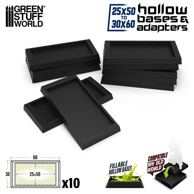 Plastic Rectangular HOLLOW Base - 30x60mm