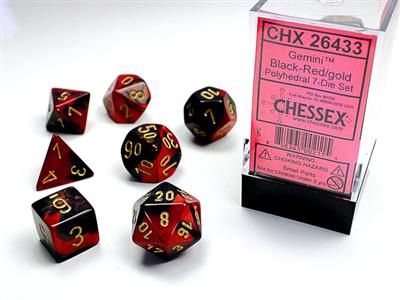 Gemini Black-Red/Gold Chessex Polyhedral Set