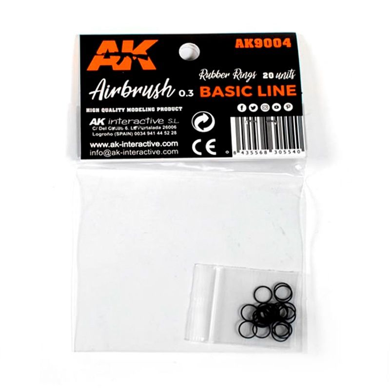 AK Rubber O-Rings for Airbrush Basic Line (20 ct)