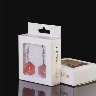D10 Galaxy Earrings: Red &amp; Orange