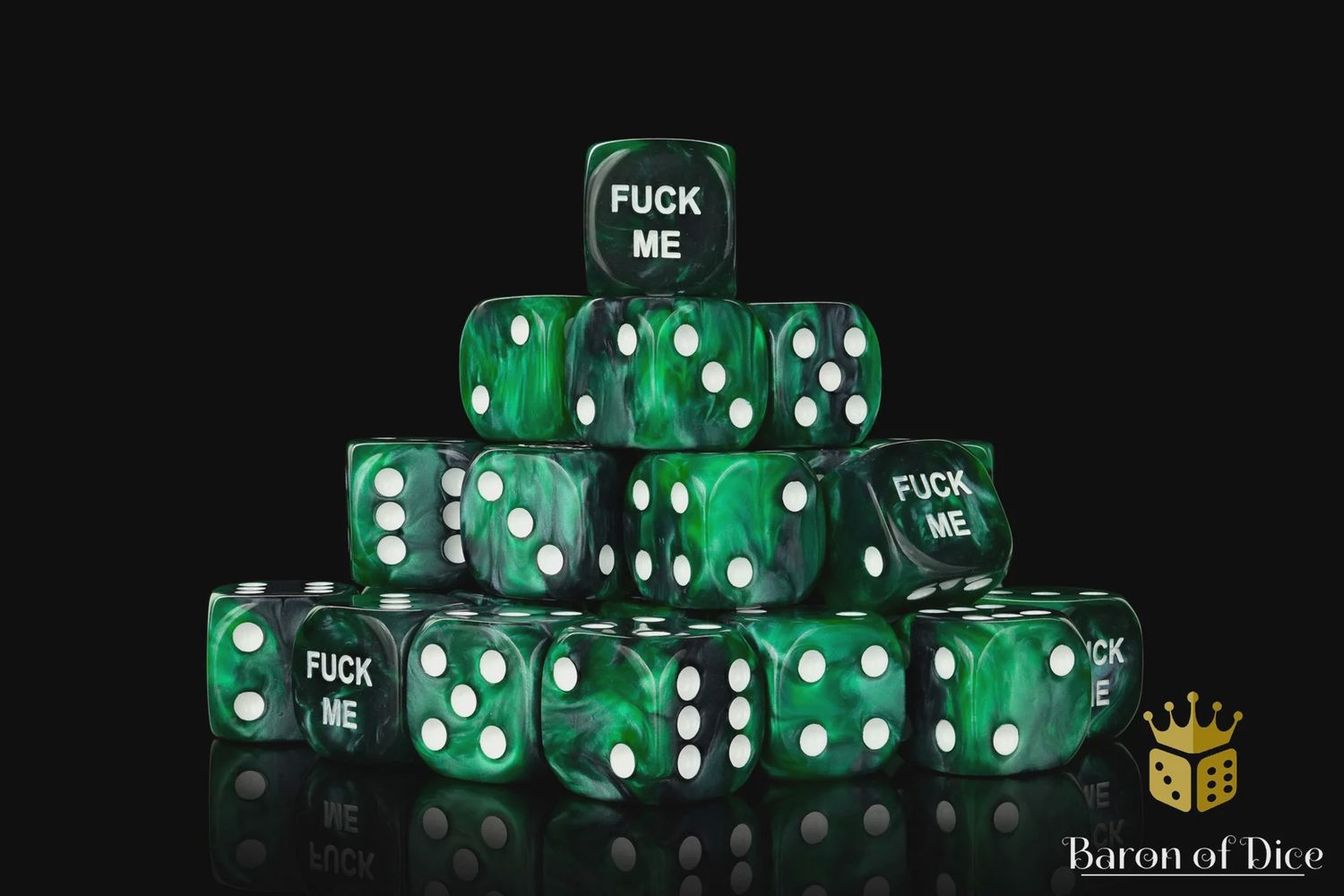 Fuck Me GREEN 16mm Dice