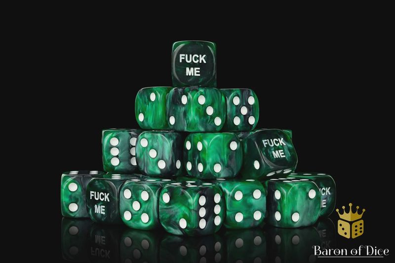 Fuck Me GREEN 16mm Dice