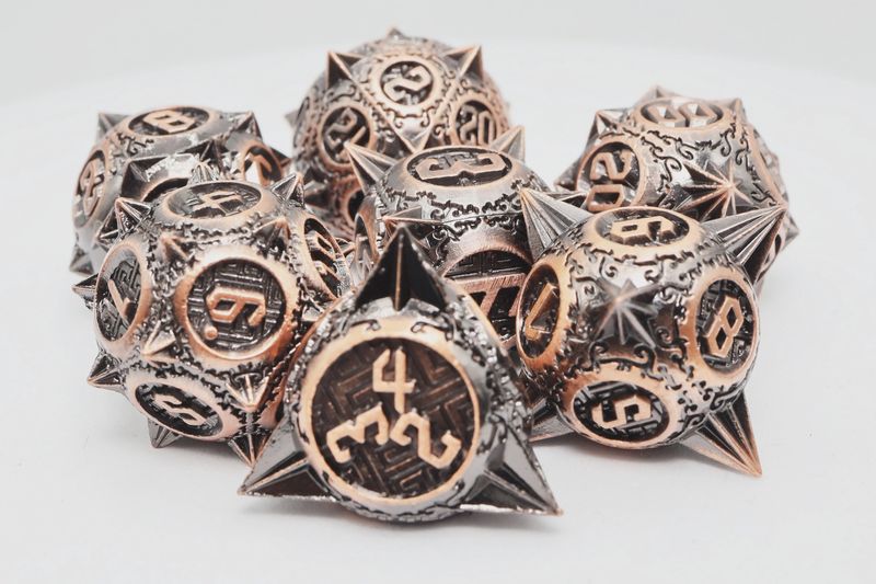 Meteor Storm: Copper Asteroid - Metal RPG Dice Set