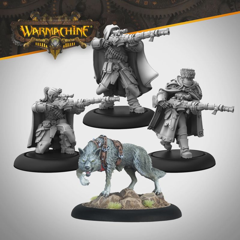 Khador Winter Korps: Snipers and Hunting Dog