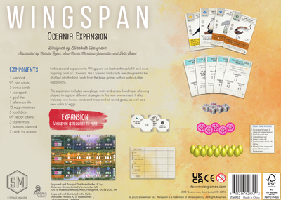 Wingspan Oceania expansion