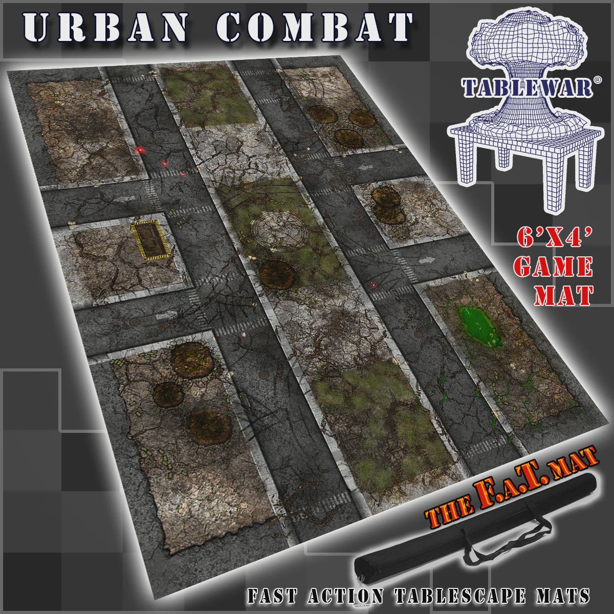 6x4 &#39;Urban Combat&#39; F.A.T. Mat Gaming Mat