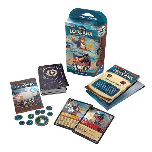 Disney Lorcana Azurite Sea Single Player Deck Amber Ruby