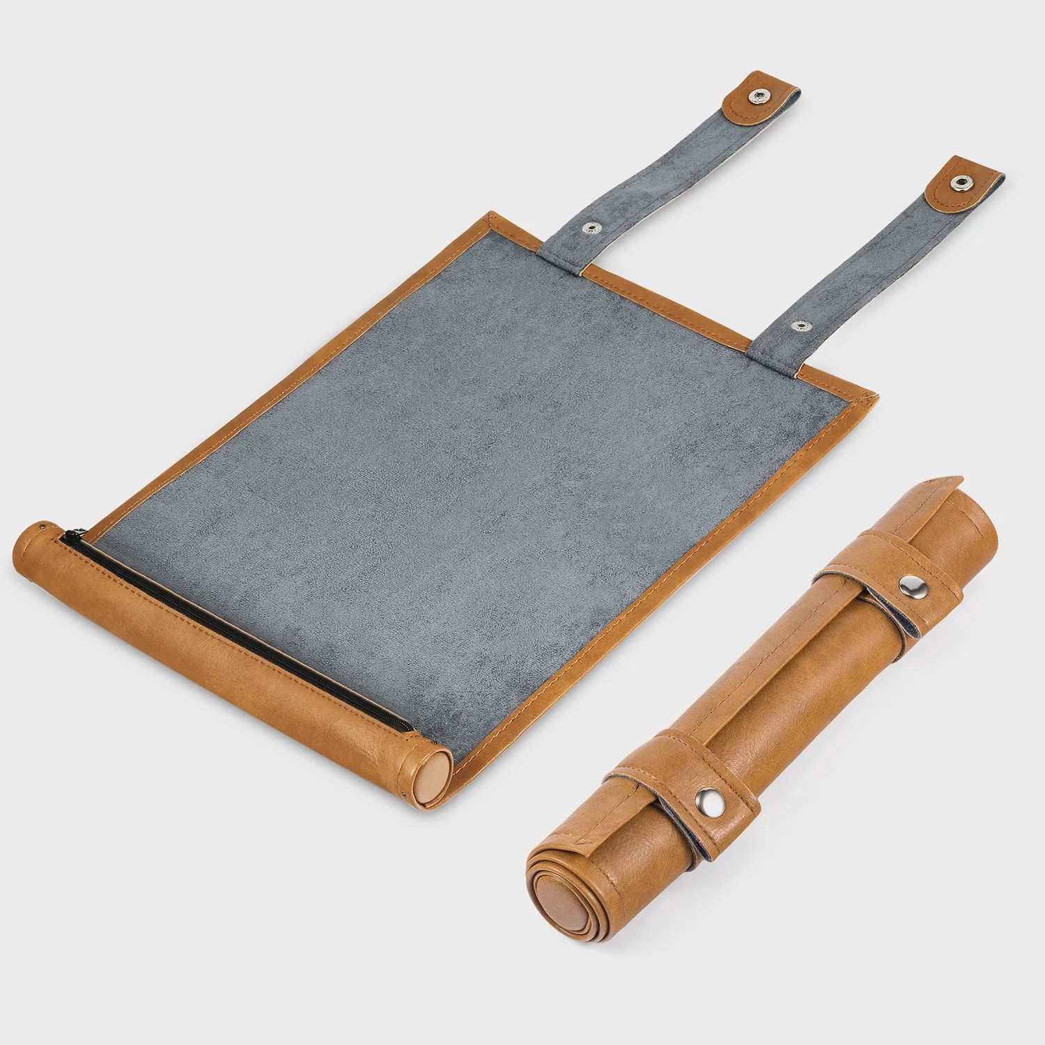 Dice Tray Leather &amp; Velvet Scroll Mat