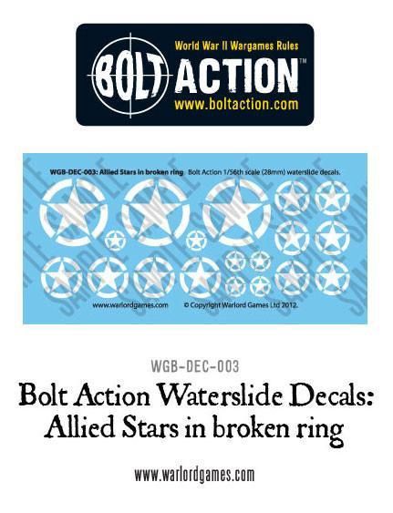 Bolt Action Allied Stars in broken ring decal sheet