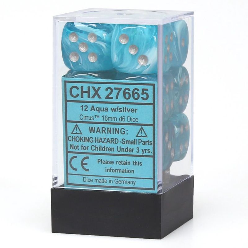 Cirrus Aqua/Silver Chessex 16mm D6