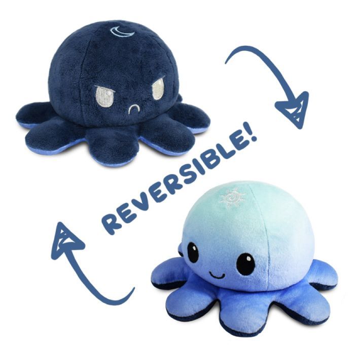 Reversible Octopus Plushie, color: Day &amp; Night