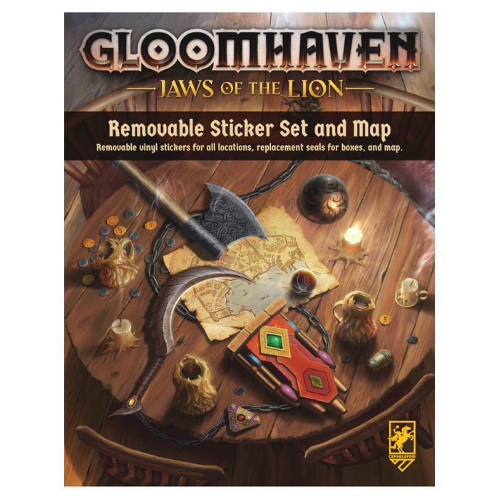 GloomHaven Jaws of Lion: Removable Sticker Set and Map