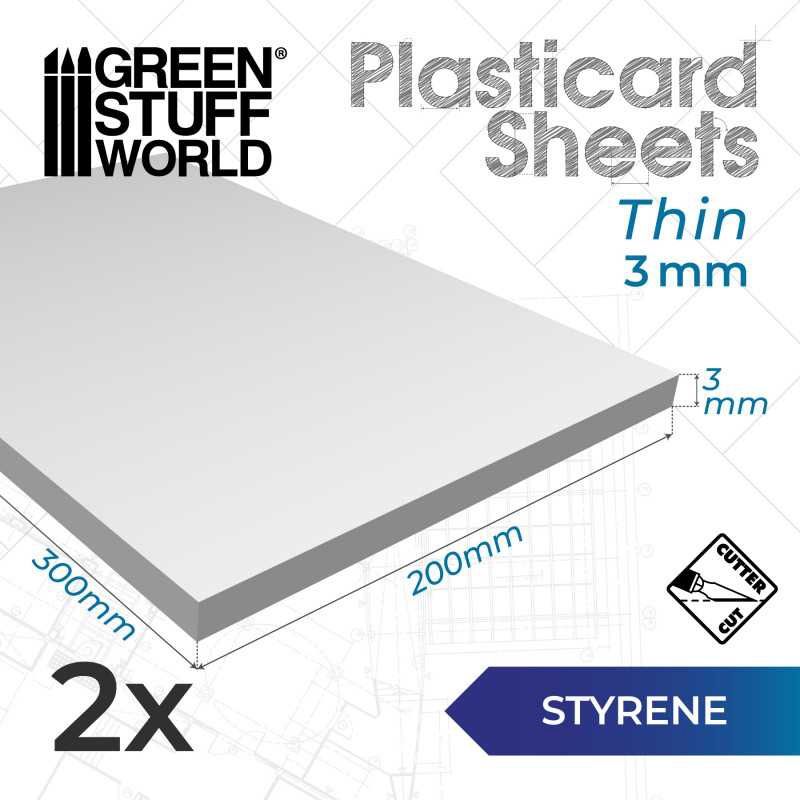 Styrene sheets 3 mm Pack x2