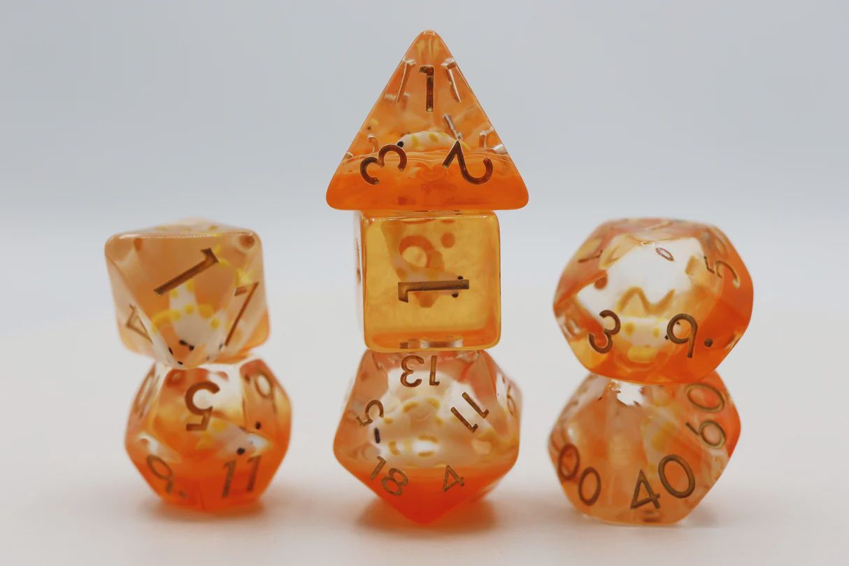 Golden Koi Fish RPG Dice Set