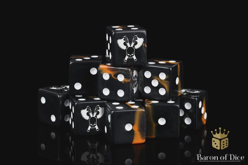 Skull Grinders Dice - Black Lava