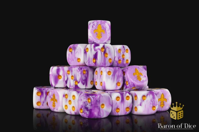 Fleur De Lis Dice - Purple