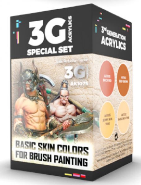 AK-Interactive: 3rd Gen Acrylics - Wargame Colors Basic Skin Colors Set