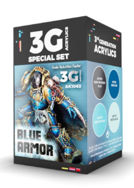 AK-Interactive: 3rd Gen Acrylics - Wargame Colors Blue Armor Set