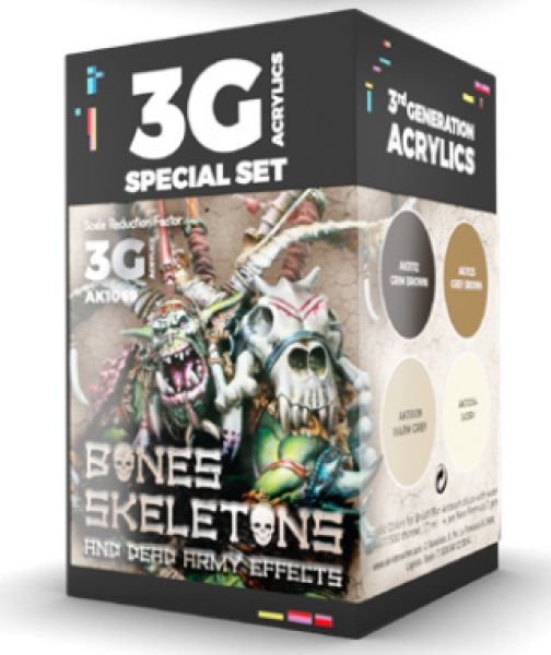 AK-Interactive: 3rd Gen Acrylics - Wargame Colors Bones/Skeletons Set