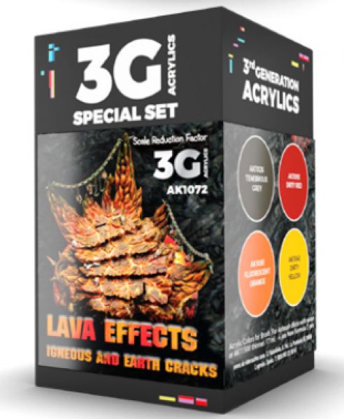 AK-Interactive: 3rd Gen Acrylics - Wargame Colors Lava Effects Set