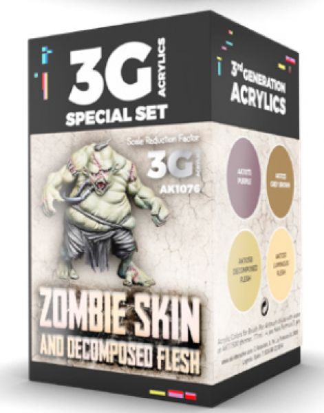 AK-Interactive: 3rd Gen Acrylics - Wargame Colors Zombie Skin Set