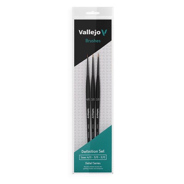 Brush Set: Definition: Synthetic Fibers Sizes 4/0, 3/0 &amp; 2/0