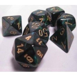Scarab® Polyhedral Jade/gold 7-Die Set