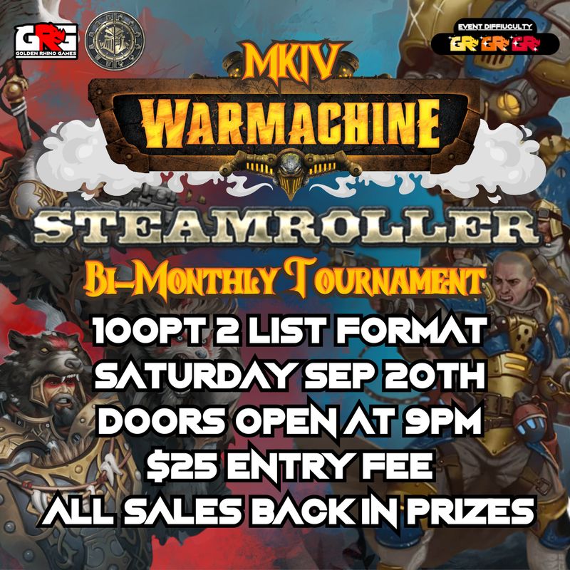 09/20 Bi-Monthly Warmachine Steamroller Tournament – September Showdown