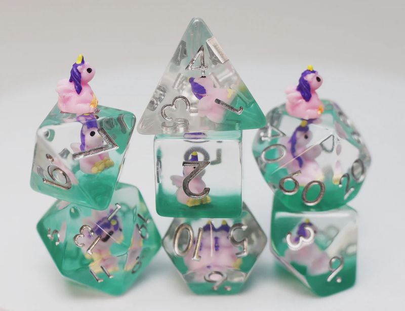 Enchanting Unicorn RPG Dice Set