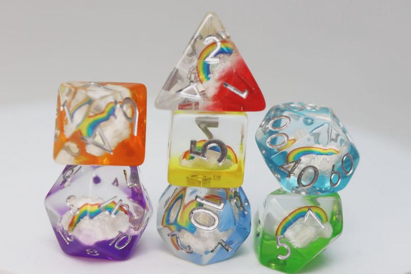Double Rainbow RPG Dice Set