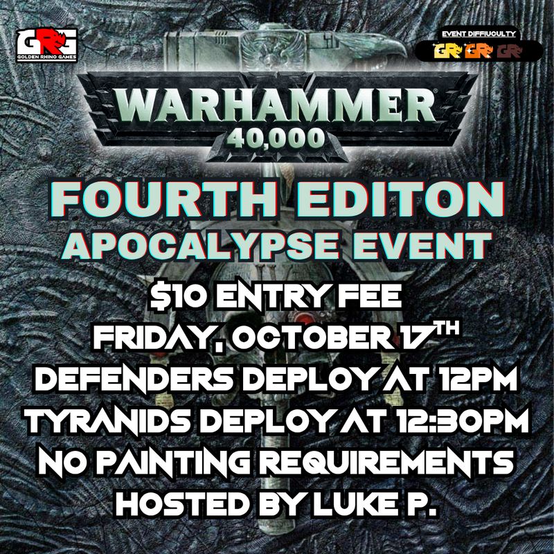 10/17 Warhammer 4th edition Apocalypse