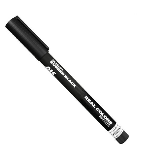 AK-Interactive: Real Color Acrylic Paint Marker - Rubber Black