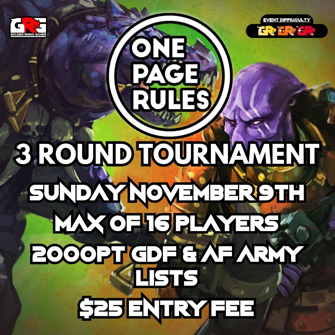 11/09 One Page Rules 2000pt Tournament! GDF vs AoF