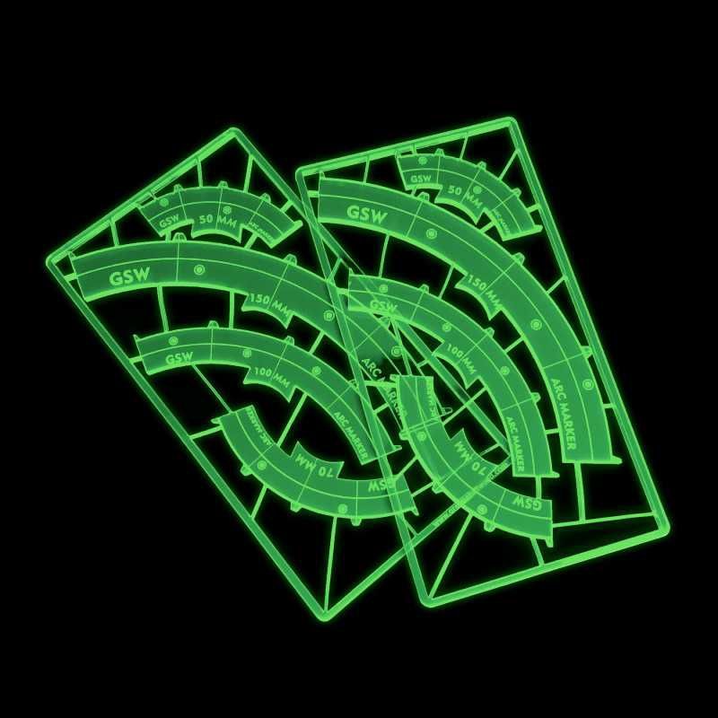 Legion arc-shaped line of fire markers - GREEN FLUOR