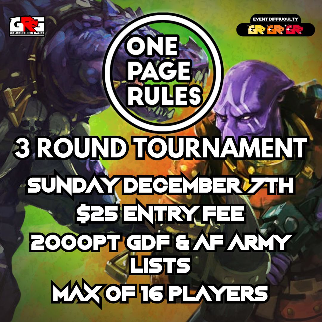 12/07 One Page Rules 2000pt Tournament! GDF vs AoF