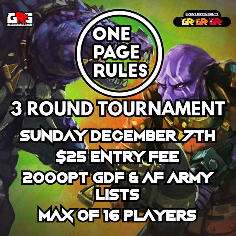 12/07 One Page Rules 2000pt Tournament! GDF vs AoF