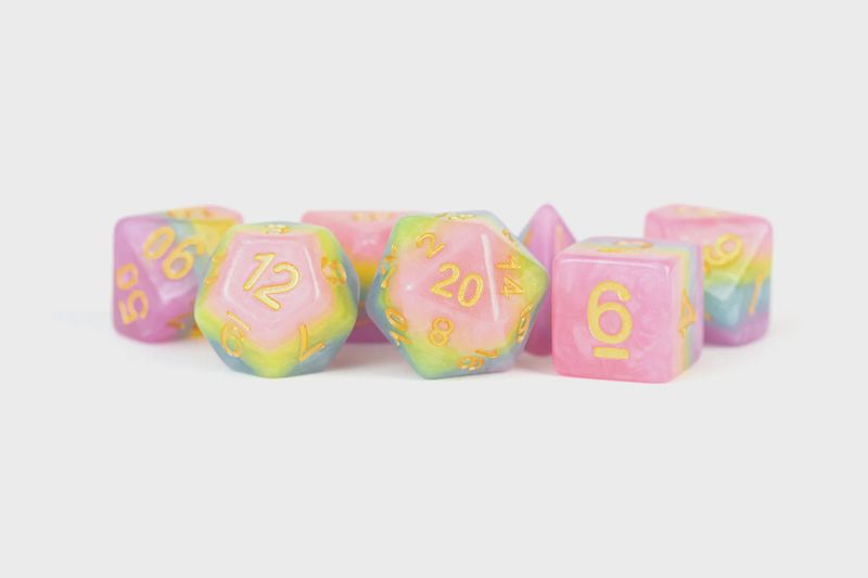 Pastel Fairy 16mm Resin Poly Dice Set